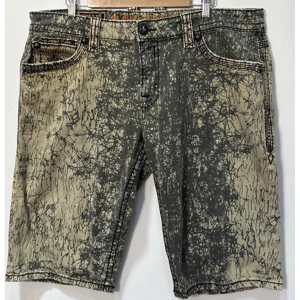 RARE Rock Revival Y2K Grunge Bolton Denim Jean Shorts Mens Size 40 Jorts‎ Clean